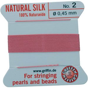 #2 Dark Pink Silk Bead Cord (.45mm)