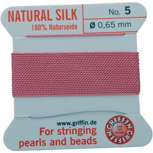 #5 Dark Pink Silk Bead Cord (.65mm)