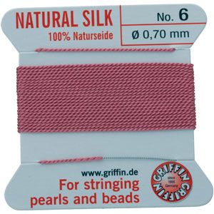 #6 Dark Pink Silk Bead Cord (.70mm)