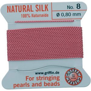 #8 Dark Pink Silk Bead Cord (.80mm)