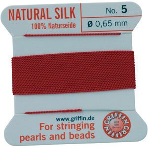 #5 Red Silk Bead Cord (.65mm)