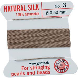 #3 Beige Silk Bead Cord (.50mm)
