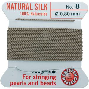 #8 Beige Silk Bead Cord (.80mm)