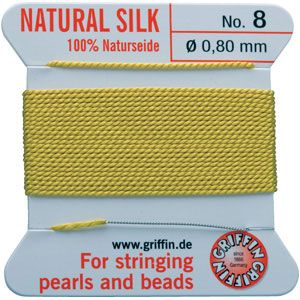 Yellow Silk Bead Cord #8 (.80mm)