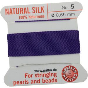#5 Amethyst Silk Bead Cord (.65mm)