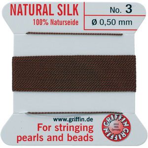 #3 Brown Silk Bead Cord (.50mm)