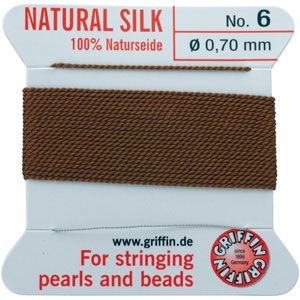 #6 Brown Silk Bead Cord (.70mm)