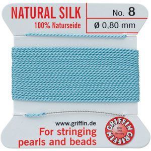#8 Turquoise Silk Bead Cord (.80mm)