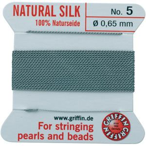 #5 Gray Silk Bead Cord (.65mm)