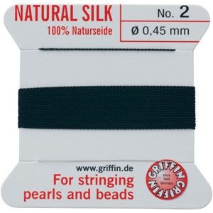 #4 Black Silk Bead Cord (.60mm)