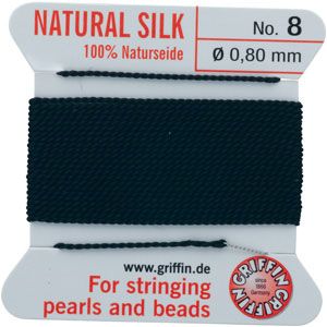 #8 Black Silk Bead Cord (.80mm)