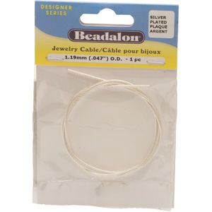 Beadalon&reg; Silver Plated Jewelry Cable .047