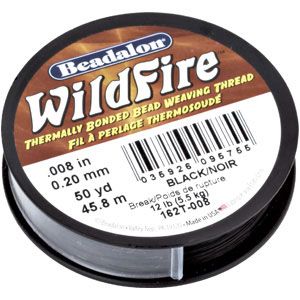 Beadalon Wildfire Black Thread .20mm,45meters Spool
