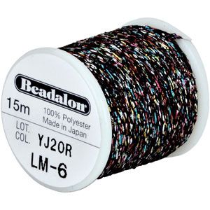 Beadalon Black Poly Sparkle Thread 