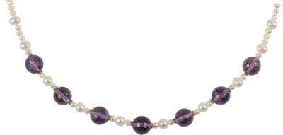 Freshwater Cultured Pearl & Amethyst Necklace