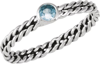 Stackable Aqua Colored CZ Ring
