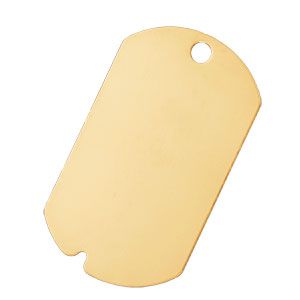 Notched Dog Tag with Pierced Hole