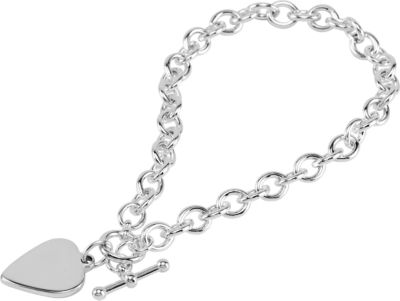 5.75 mm Cable Bracelet with Heart
