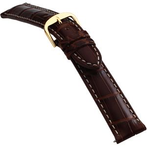 18mm Men's Regular Genuine Louisiana Alligator Matte Cognac Watch Strap