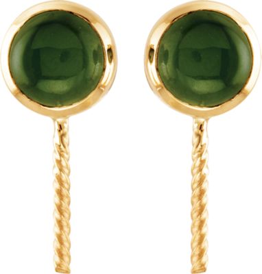 Genuine Jade Semi-Mount Earrings