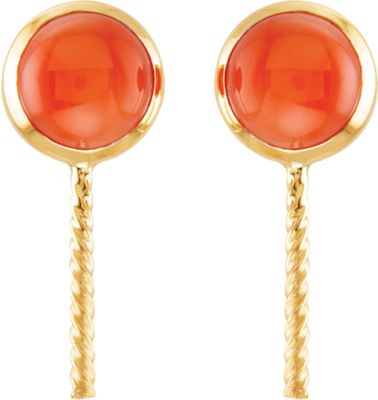 Genuine Coral Semi-mount Earrings