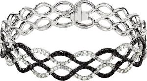 5 9/10 ct tw Black & White Diamond Bracelet
