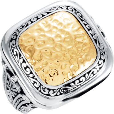 Two-Tone Filigree Design Fashion Ring