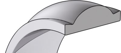 Half Round Edge Wedding Bands Cross Section