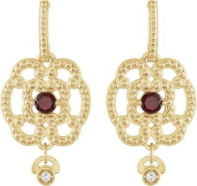 Granulated Design Dangle Earrings