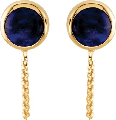 Genuine Lapis Semi-mount Earrings