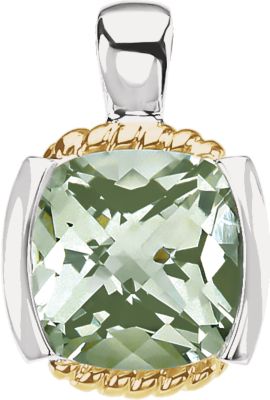 Genuine Checkerboard Green Quartz Pendant