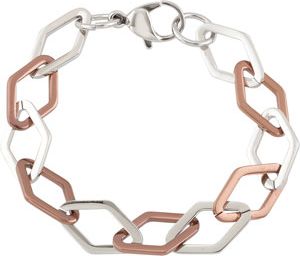 Amalfi&trade; Chocolate or Gold Immersion Plated Stainless Steel Link Bracelet 