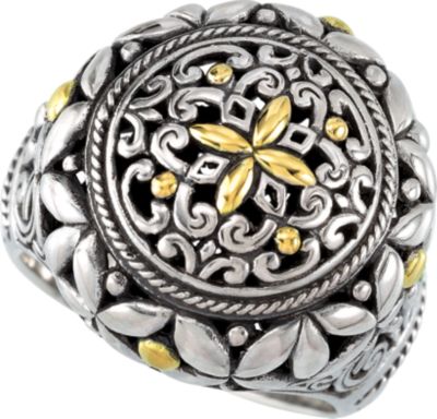 Filigree Design Ring with 18KY Accents