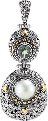 Two-Tone Filigree Design Fashion Pendant 
