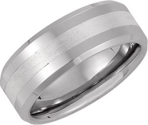 Dura Cobalt&trade; Band with Sterling Silver Inlay
