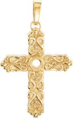 Cross Pendant Mounting for Round Stone