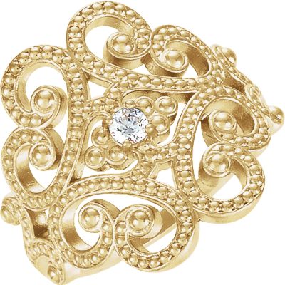 Granulated Ring for Round Stone