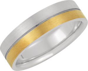 6mm Two Tone Band with Black Rhodium
