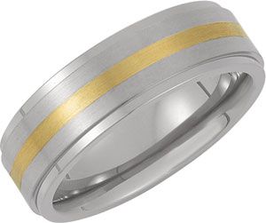 7.0mm Titanium Band with 14kt Yellow Inlay