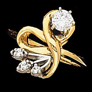 Two Tone Accented Fashion Ring Mounting 