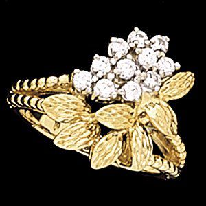 Accented Cluster Ring Mounting
