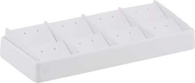 8 Pair Earring Stackable Tray, White with White Pads