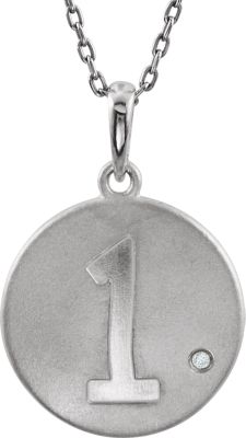 Numeric Disc Pendant with Accent