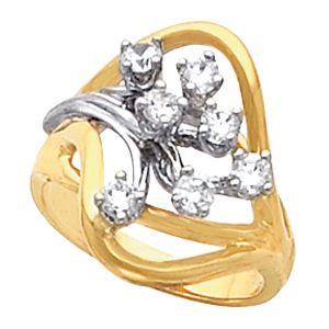 Accented Cluster Ring Mounting