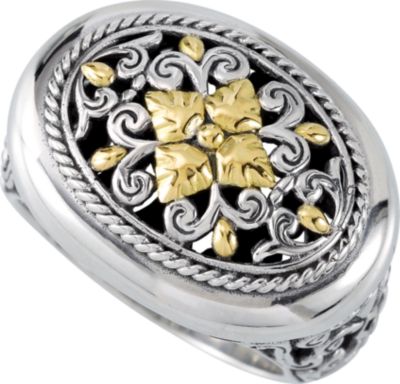 Filigree Design Ring with 18KY Accents