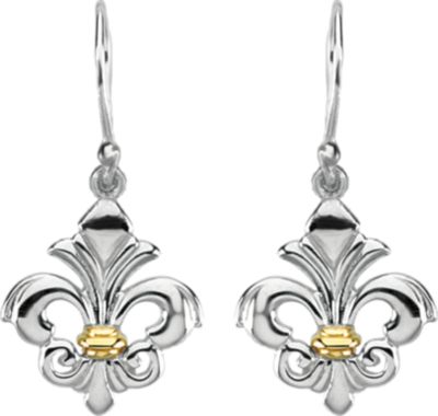 Two-Tone Fleur-de-lis Earring