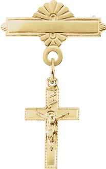 Baptismal Brooch with Crucifix