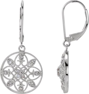 Diamond Lever Back Earrings