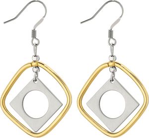 Amalfi&trade; Stainless Steel Diamond Shape Drop Earrings with Immerse Plating