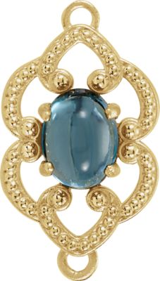 Granulated Design Oval Link with Rings